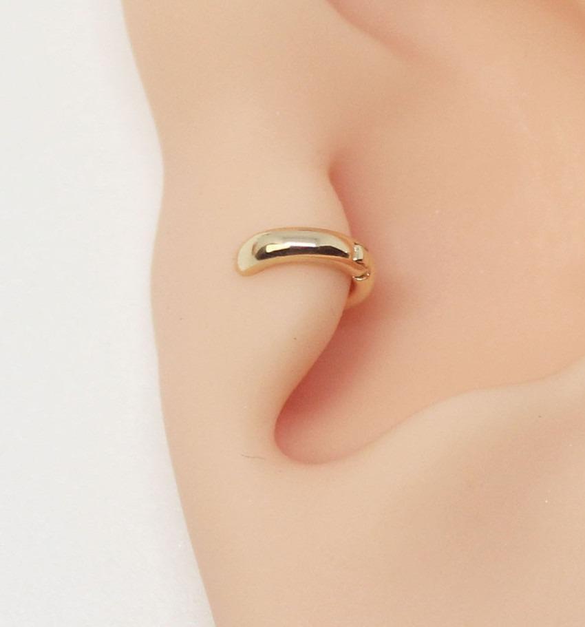 Piercing Tragus Folheado a Ouro 18k Rabo de Baleia