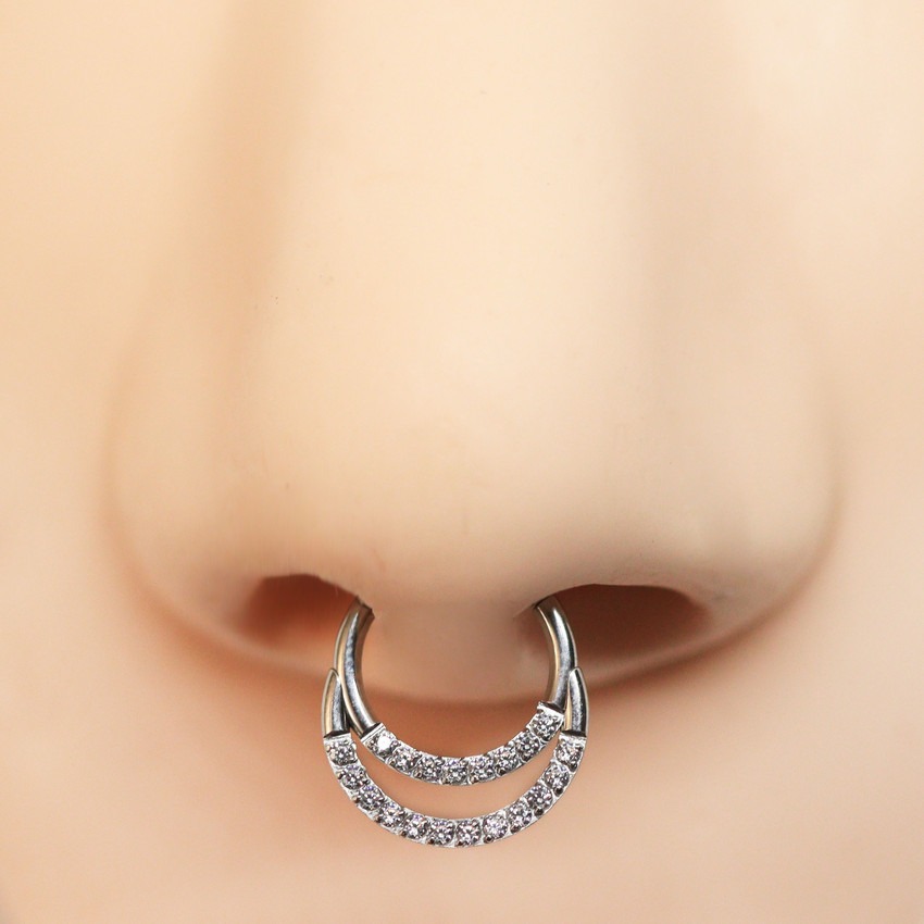 Piercing em Ouro 18k para Septo com zircônias