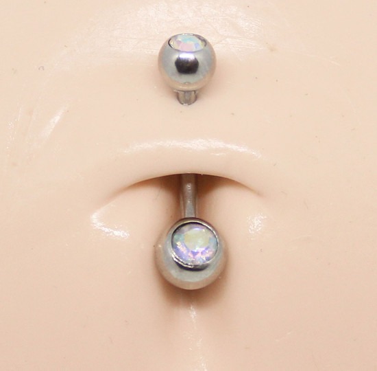 Piercing Umbigo Strass Boreal Aço - Eu Curto Acessórios