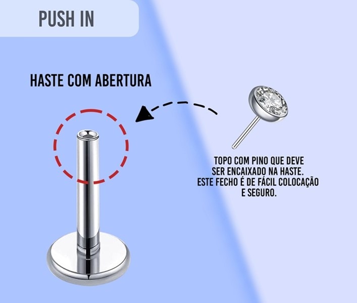 Fecho Piercing Push In