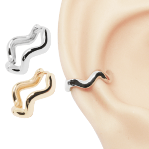 Piercing Argola Conch Orgânica Clicker Ondulada Zigzag